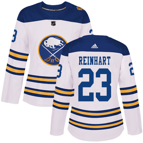 Adidas Sabres #23 Sam Reinhart White Authentic 2018 Winter Classic Women's Stitched NHL Jersey - Click Image to Close